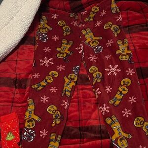 Dreamworks Gingerbread Man Pajama Bottoms - Red and Brown